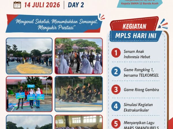 Semangat Kebersamaan dan Pengembangan Potensi Warnai Hari Kedua MPLS di SMAN 12 Banda Aceh
