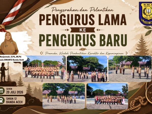 Regenerasi Kepemimpinan Pramuka SMAN 12 Banda Aceh Berlangsung Khidmat